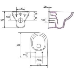 PRIM předstěnový instalační systém s bílým  tlačítkem  20/0042 + WC REA CARLO MINI RIMFLESS ČERNÁ  + SEDÁTKO PRIM_20/0026 42 CL1