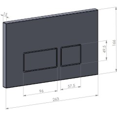 PRIM předstěnový instalační systém s bílým  tlačítkem  20/0042 + WC REA CARLO MINI RIMFLESS ČERNÁ  + SEDÁTKO PRIM_20/0026 42 CL1