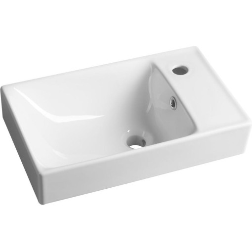 SAPHO - NUALI keramické umývátko 50x30cm, baterie vpravo, bílá TU0129