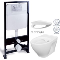 PRIM předstěnový instalační systém bez tlačítka + WC CERSANIT CLEANON MODUO + SEDÁTKO PRIM_20/0026 X MO1