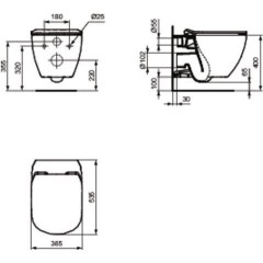 PRIM předstěnový instalační systém s chromovým tlačítkem  20/0041 + WC Ideal Standard Tesi se sedátkem SoftClose, AquaBlade  PRIM_20/0026 41 TE1