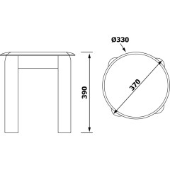 SAPHO - COLORED koupelnová stolička 37x39x37cm, ABS, černá mat A56013