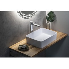 SAPHO - THIN umyvadlo na desku, Rockstone, 50x37 cm, bílá mat WN321