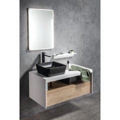 GSI - SAND/NUBES keramické umyvadlo na desku 38x38cm, černá mat 903826