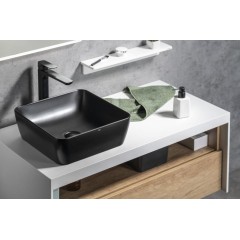 GSI - SAND/NUBES keramické umyvadlo na desku 38x38cm, černá mat 903826