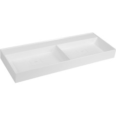 SAPHO - GODIVA dvojumyvadlo, litý mramor, 119x44cm, bez otvoru, bílá GU119-0