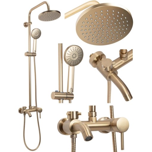 REA - Sprchový set s baterií 150mm Luis kartáčované zlato REA-P7051