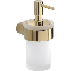 Gedy - PIRENEI dávkovač mýdla 110 ml, mléčné sklo, zlato PI8187