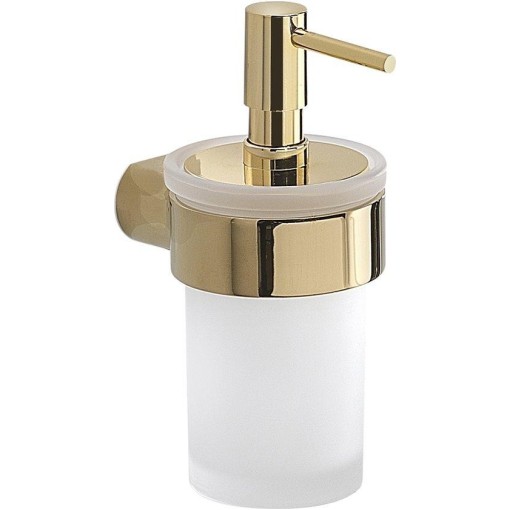 Gedy - PIRENEI dávkovač mýdla 110 ml, mléčné sklo, zlato PI8187