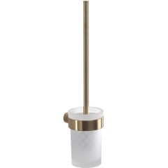 Gedy - PIRENEI WC štětka závěsná, mléčné sklo, zlato mat PI330388