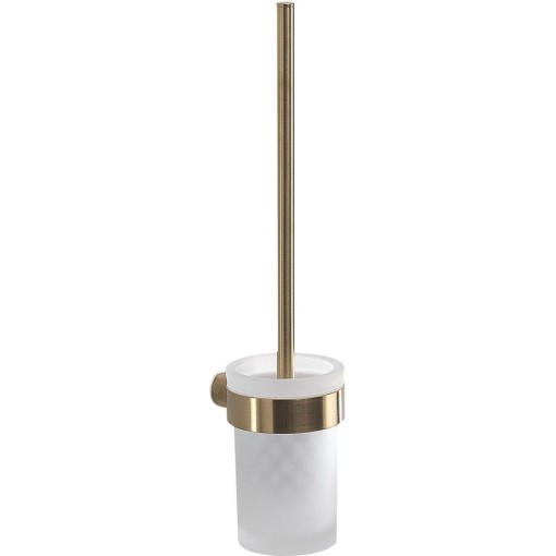 Gedy - PIRENEI WC štětka závěsná, mléčné sklo, zlato mat PI330388
