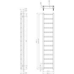 SAPHO - METRO LIGHT otopné těleso 300x1500 černá mat IR446TB