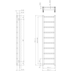 SAPHO - METRO LIGHT otopné těleso 300x1140 černá mat IR444TB