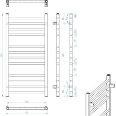 SAPHO - METRO otopné těleso 450x890 černá mat IR400TB