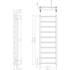 SAPHO - METRO LIGHT otopné těleso 400x1140 černá mat IR445TB