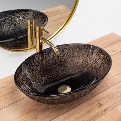 REA - Umyvadlo na desku FROST BLACK REA-U5071