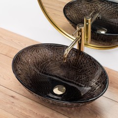 REA - Umyvadlo na desku FROST BLACK REA-U5071