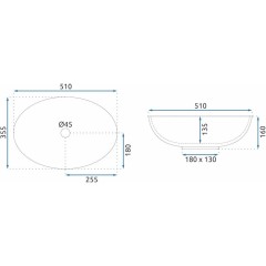 REA - Umyvadlo na desku FROST BLACK REA-U5071