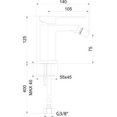SAPHO - SPECTRE stojánková bidetová baterie, černá mat 1102-73B