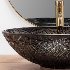 REA - Umyvadlo na desku FROST BLACK REA-U5071