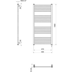 SAPHO - METRO-E elektrické otopné těleso rovné 500x1060, 400 W, černá mat ME410B