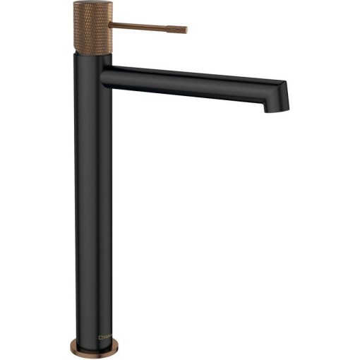 SAPHO - SOLARIS stojánková umyvadlová baterie vysoká, černá/měď mat WD006PG