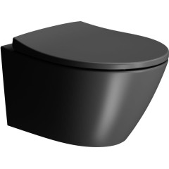 GSI - MODO závěsná WC mísa, Swirlflush, 37x52cm, černá dual-mat 981626