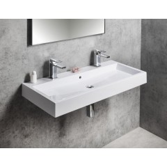 SAPHO - ORINOKO dvojumyvadlo, litý mramor, 100x42 cm, bílá OR101