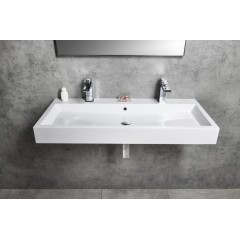 SAPHO - ORINOKO dvojumyvadlo, litý mramor, 100x42 cm, bílá OR101