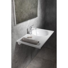 SAPHO - JUNO umyvadlo, litý mramor, 100x47cm, pravé, bílá JU102