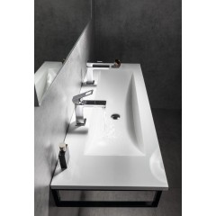 SAPHO - YUKON dvojumyvadlo, litý mramor, 120x45cm, bílá YU122