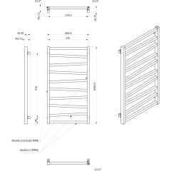 SAPHO - ZIG otopné těleso 600x1096, černá mat ZG611B