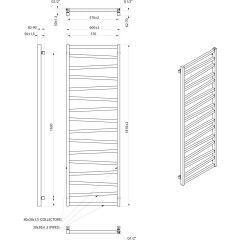 SAPHO - ZIG otopné těleso 600x1810, černá mat ZG619B
