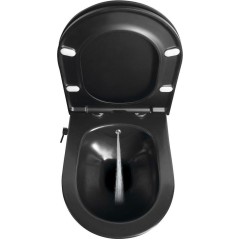 SAPHO - AVVA CLEANWASH závěsná WC mísa, integrovaná baterie a bidet. sprška, Rimless, 35,5x53cm, černá mat 100315-110