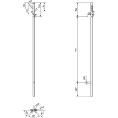 SAPHO - PASADOR elektrický sušák ručníků, kulatý, 150x1500 30 W, nerez lesk ER175V
