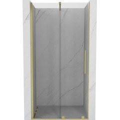 MEXEN - Velar posuvné sprchové dveře 100, transparent, zlatá kartáčovaná 871-100-000-01-55
