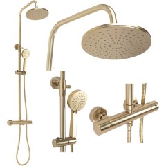 REA - Sprchový set s baterií 150mm s termostatem PAROT kartáčovaná zlatá REA-P2323