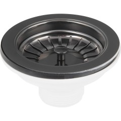 Bruckner - Dřezová výpust 6/4", nerez/gun metal 155.121.6