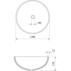 SAPHO - MARAC skleněné gravírované umyvadlo na desku Ø 39,5cm, černá TY310