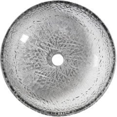 SAPHO - GAVIOTA skleněné gravírované umyvadlo na desku Ø 42cm, černá TY306