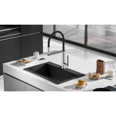 SAPHO - NIMOA stojánková dřezová baterie se sprškou, chrom/gun metal MA640GM