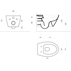 GSI - MODO závěsná WC mísa, Swirlflush, 37x52cm, černá dual-mat 981626