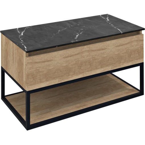 SAPHO - SKARA umyvadlová skříňka 90x50x45cm, černá mat/dub alabama CG006-2222