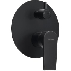 SAPHO - KAI podomítková sprchová baterie, 2 výstupy, otočný přepínač, černá mat KA43/15