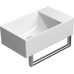 GSI - KUBE X keramické umývátko 40x23cm, bez otvoru, pravé/levé, bílá ExtraGlaze 9484011