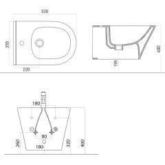 SAPHO - AVVA bidet závěsný 35,5x53 cm, bílá 100324