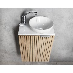 SAPHO - MINOR deska pod umývátko 40x22,5cm, baterie vpravo, litý mramor, bílá MR405