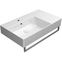 GSI - KUBE X keramické umyvadlo 80x47cm, s odkládací plochou vpravo, bílá ExtraGlaze 9456111