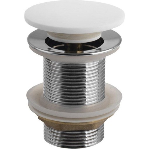 SAPHO - THIN umyvadlová výpust 5/4“, click-clack, Rockstone zátka, bílá mat WN721