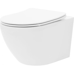 DEANTE Podomítkový rám, pro závěsné WC mísy bez tlačítka + WC REA Carlo Flat Mini Rimless + SEDÁTKO CST_WC01 X CF1